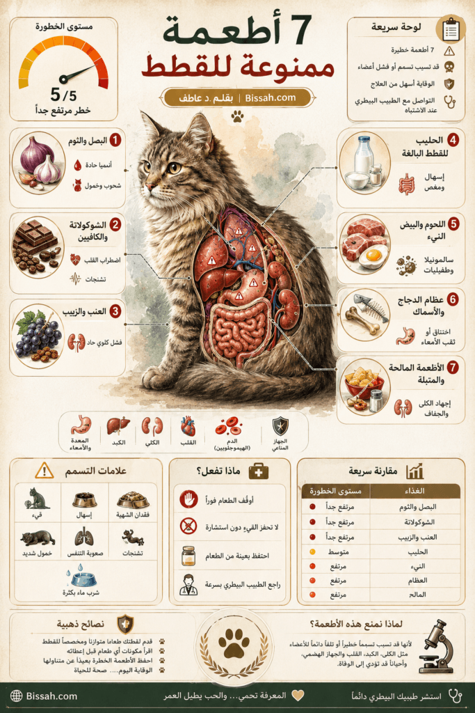 AI Infographic for toxic foods for cats